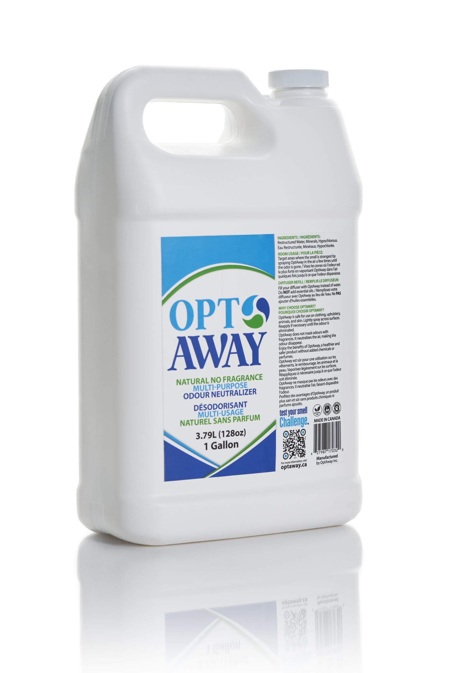 OptAway – Natural Odour Neutralizer – 1 Gallon 128oz (3.79L) Refill Container